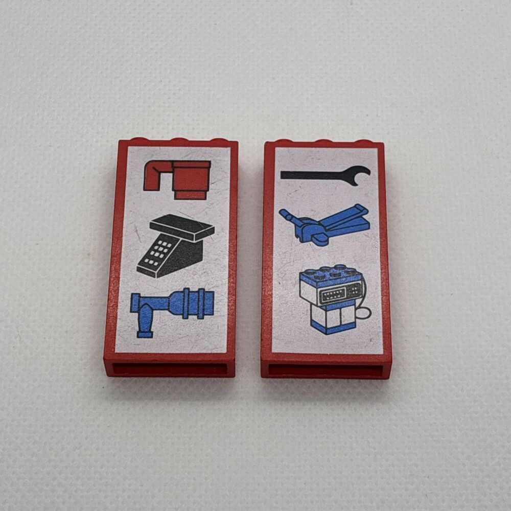 LEGO Town 6393 Big Rig Truck Stop REPLACEMENT PRINTED PIECES 3755 X 2